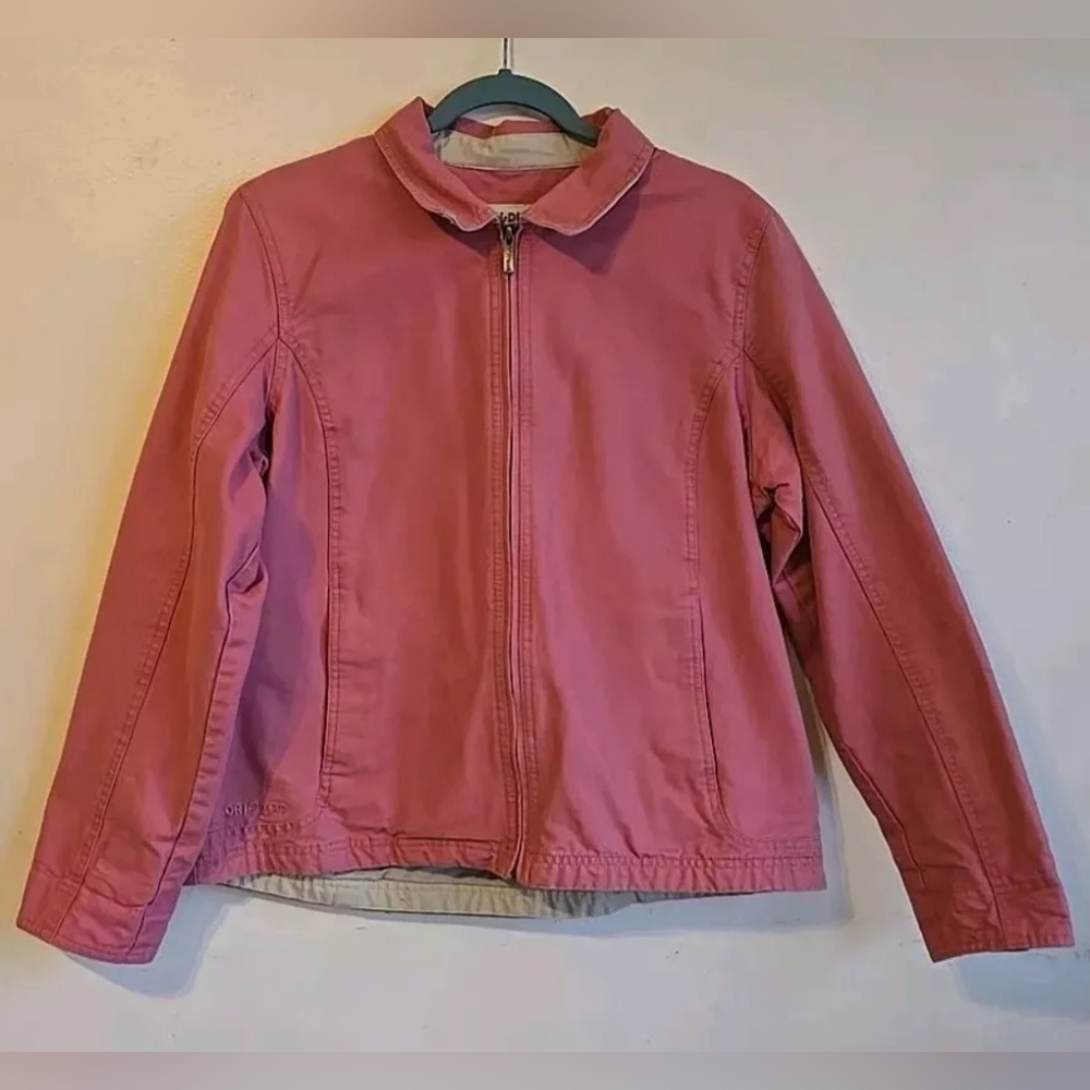 Dri-Duck For Her Size L Full Zip Pink Cute Barn Jacket Rugged Canvas sz L